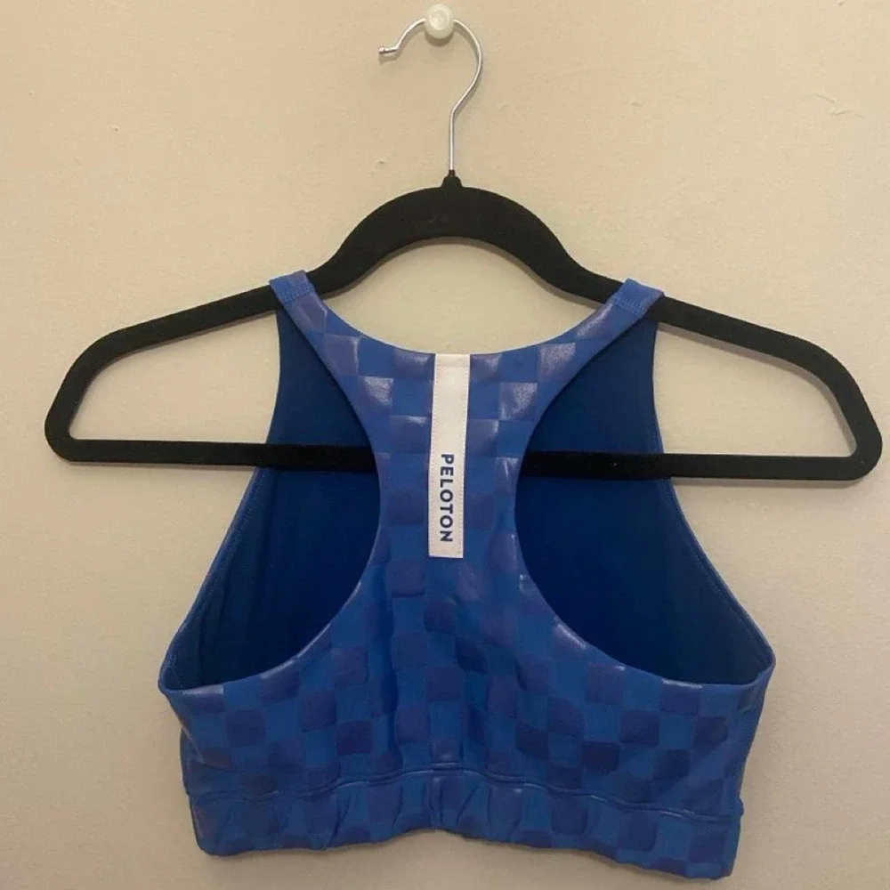Blue Checkered Peloton Top